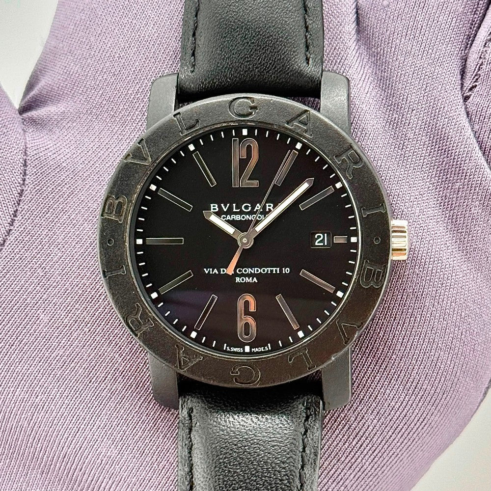 Pre-Owned Bvlgari Carbongold Via Condotti BB40CL