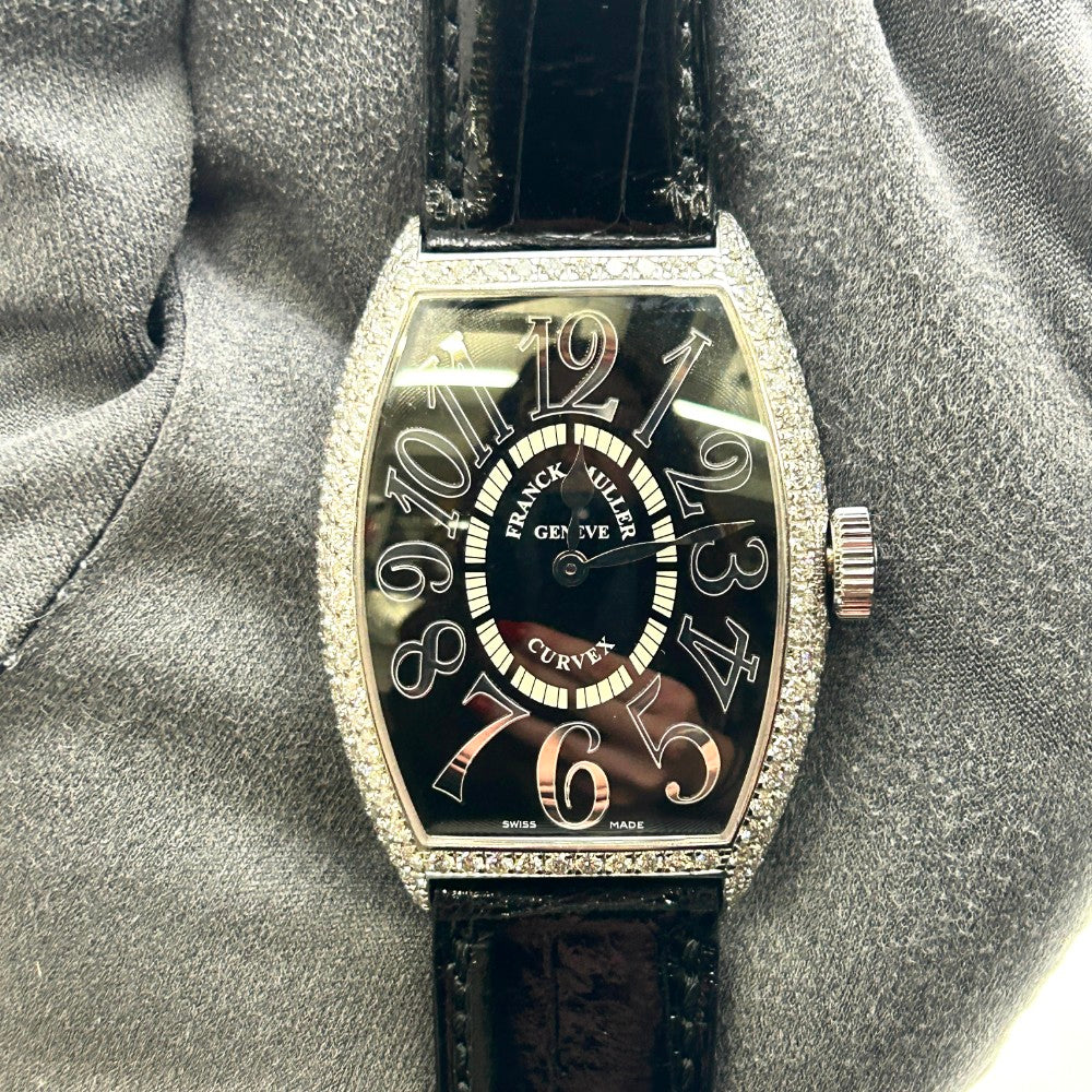 Franck Muller Cintree Curvex 5852 Q D – White Gold, Black Strap