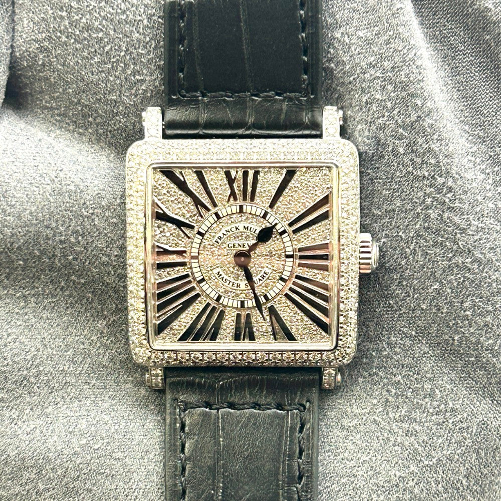 Franck Muller Master Square 6002 S QZ D CD – White Gold, Black Strap