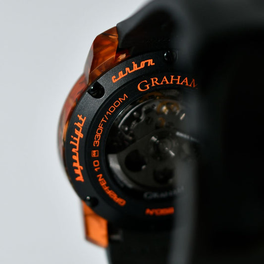 Graham CHRONOFIGHTER SUPERLIGHT CARBON SKELETON - TRANSLUCENT ORANGE 2CCCK.O01A