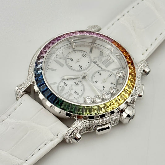 Pre-Owned Chopard Happy Sport Rainbow Chronograph 42 283582-1016