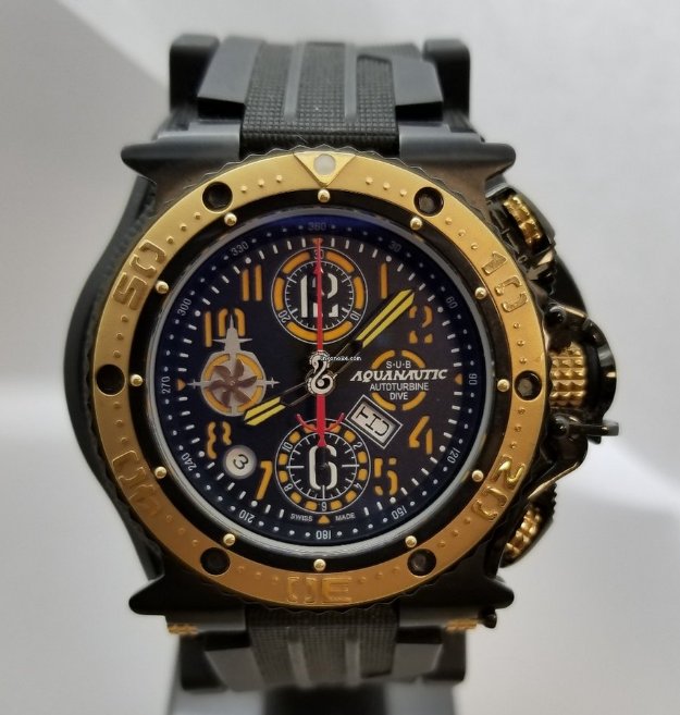 Aquanautic King Cuda Diver Chrono Automatic Gold/PVD Black Men's Watch KCRW22G020NEG