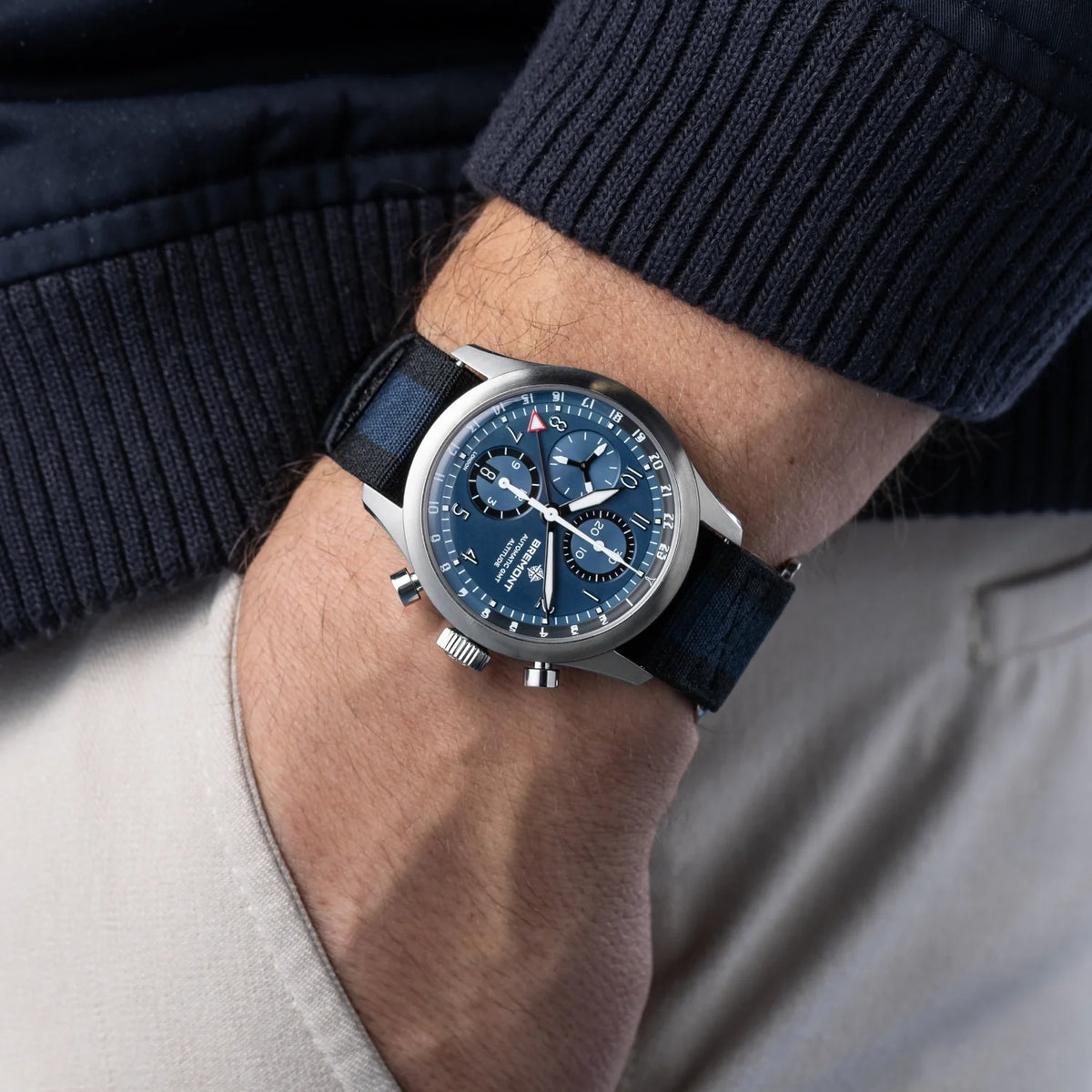 Bremont Watches | Mens | Altitude Altitude 42mm Chronograph GMT Blue Dial Nato Strap ALT42-CHR-G-SS-BL-N-S