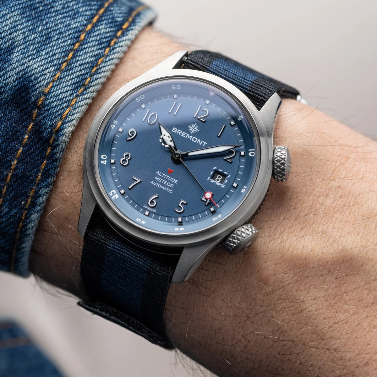 Bremont Watches | Mens | Altitude Altitude MB Meteor Blue Dial Blue Barrel Nato Strap ALT42-MT-TI-BLBL-N-S