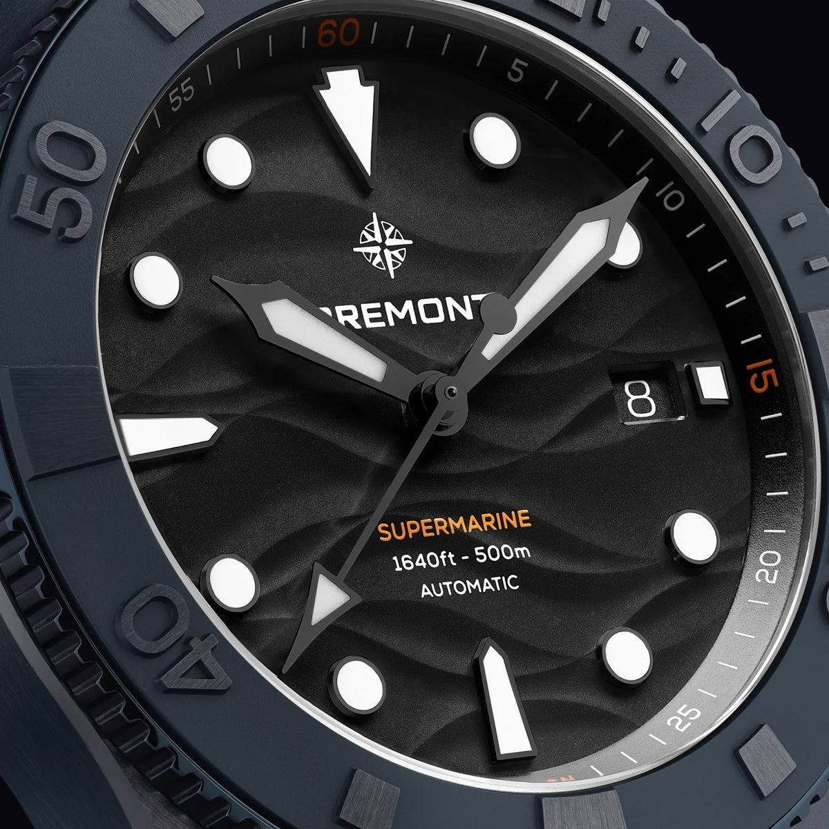 Bremont Watches | Mens | Supermarine Supermarine Full Ceramic Deep Blue Leather Strap SM43-DT-BLCER-BK-L-S