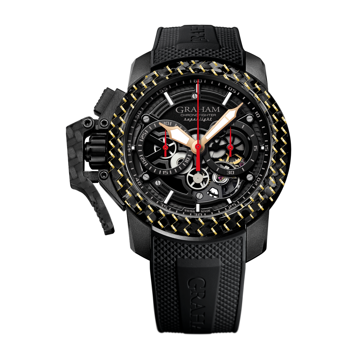 Graham CHRONOFIGHTER SUPERLIGHT CARBON SKELETON BLACK (BLACK RUBBER) 2CCBK.B25B