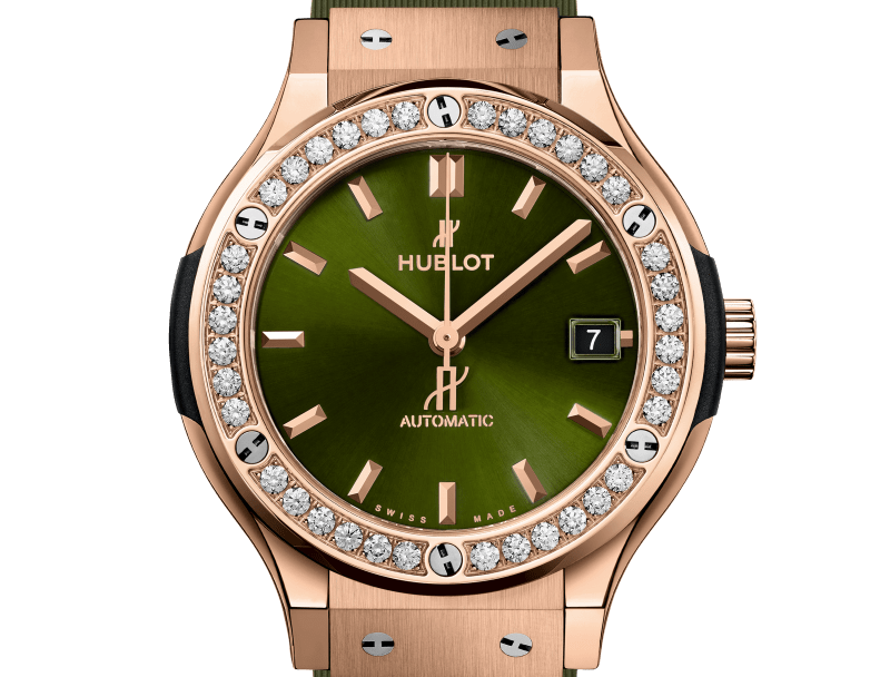 Hublot Classic Fusion King Gold Green Diamonds 38 mm 565.OX.8980.RX.1204