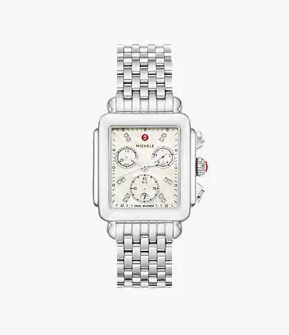 Michele Deco Stainless Diamond Dial Watch MWW06A000778