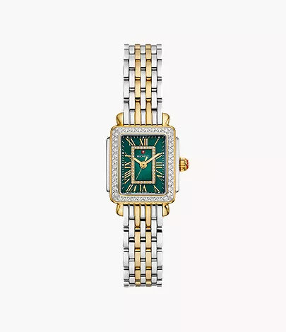 Michele Deco Madison Mini Diamond Two-Tone 18K Gold-Plated Watch MWW06D000174