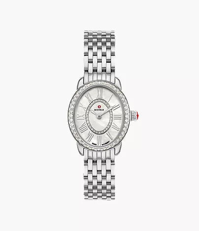 Michele Serein Oval Diamond Stainless Steel Watch MWW21H000001