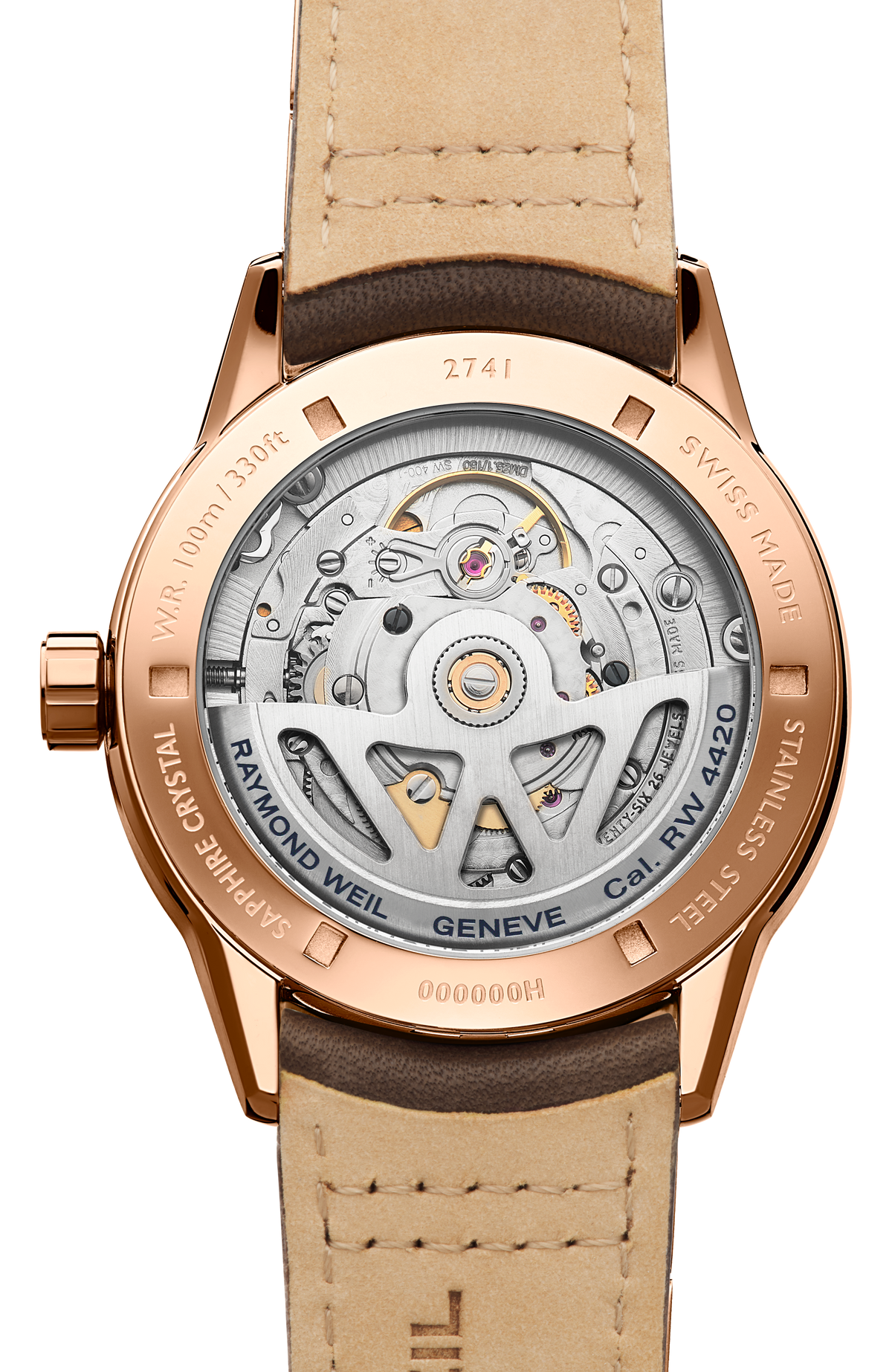 Raymond Weil simple Freelancer Men's Automatic Cream Dial Leather Strap Watch, 40 mm 2741-PC5-64001