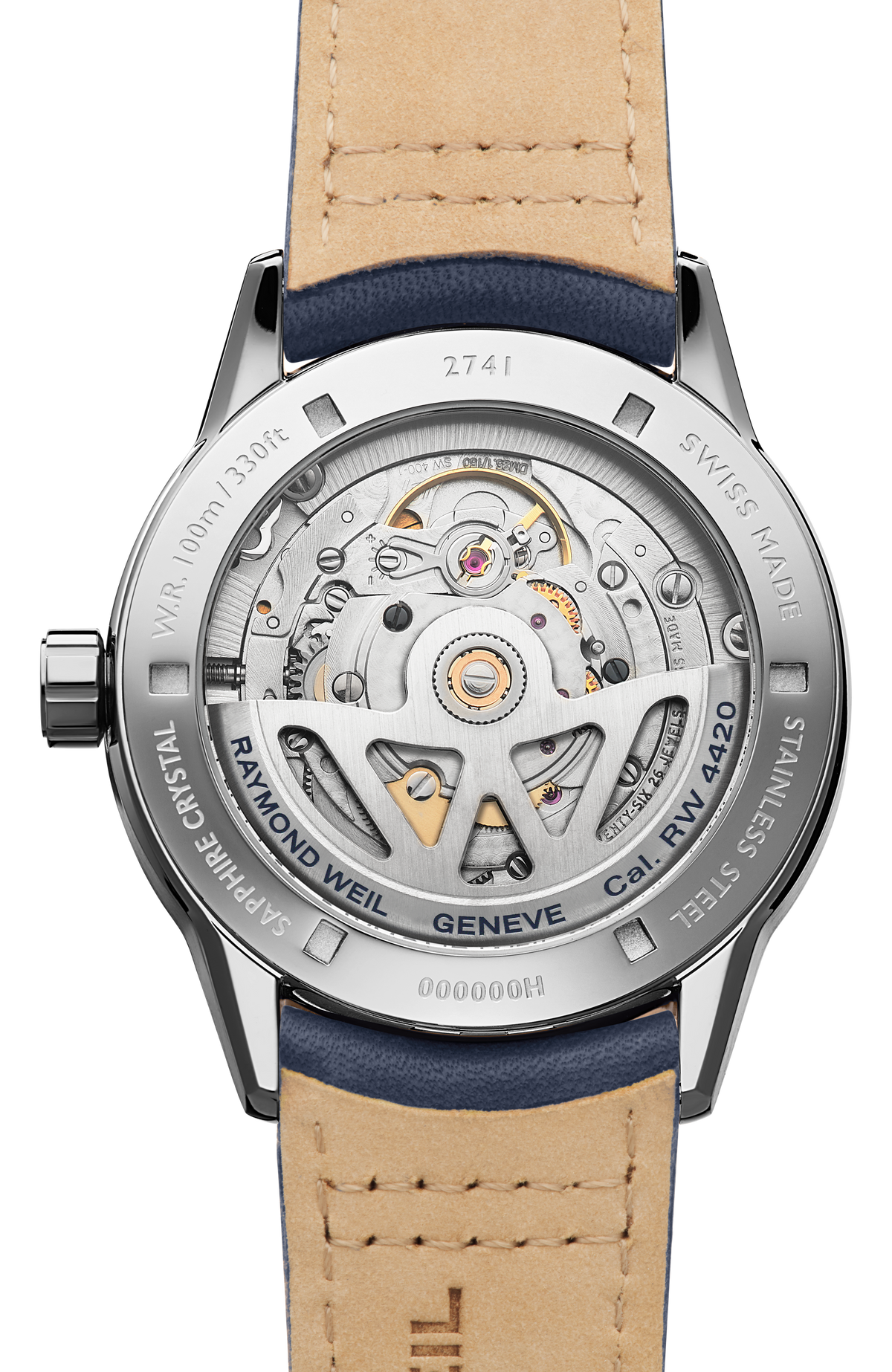 Raymond Weil simple Freelancer Men's Automatic White Dial Leather Strap Watch, 40 mm 2741-STC-30001
