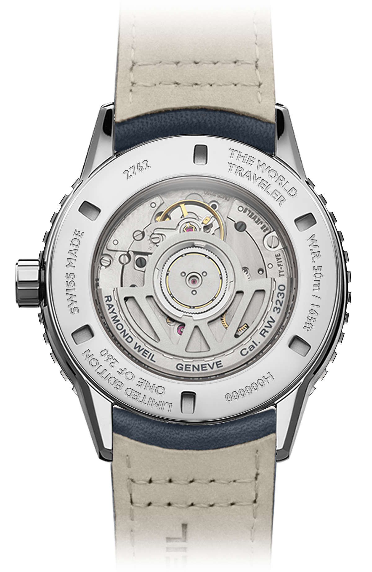 Raymond Weil simple Freelancer Men's World-Traveller GMT Blue Dial Leather Automatic Watch, 40 mm 2762-STC-02026