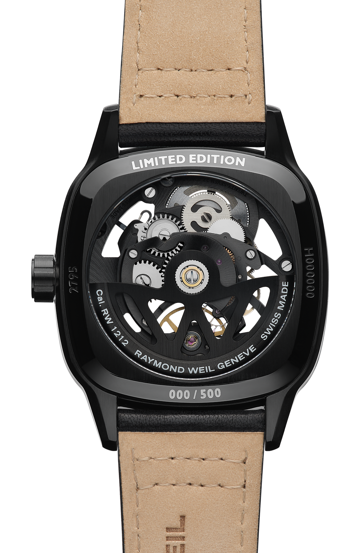 Raymond Weil simple Freelancer Automatic Cushion Skeleton Limited Edition Watch, 40 x 40 mm 2795-BKC-20000