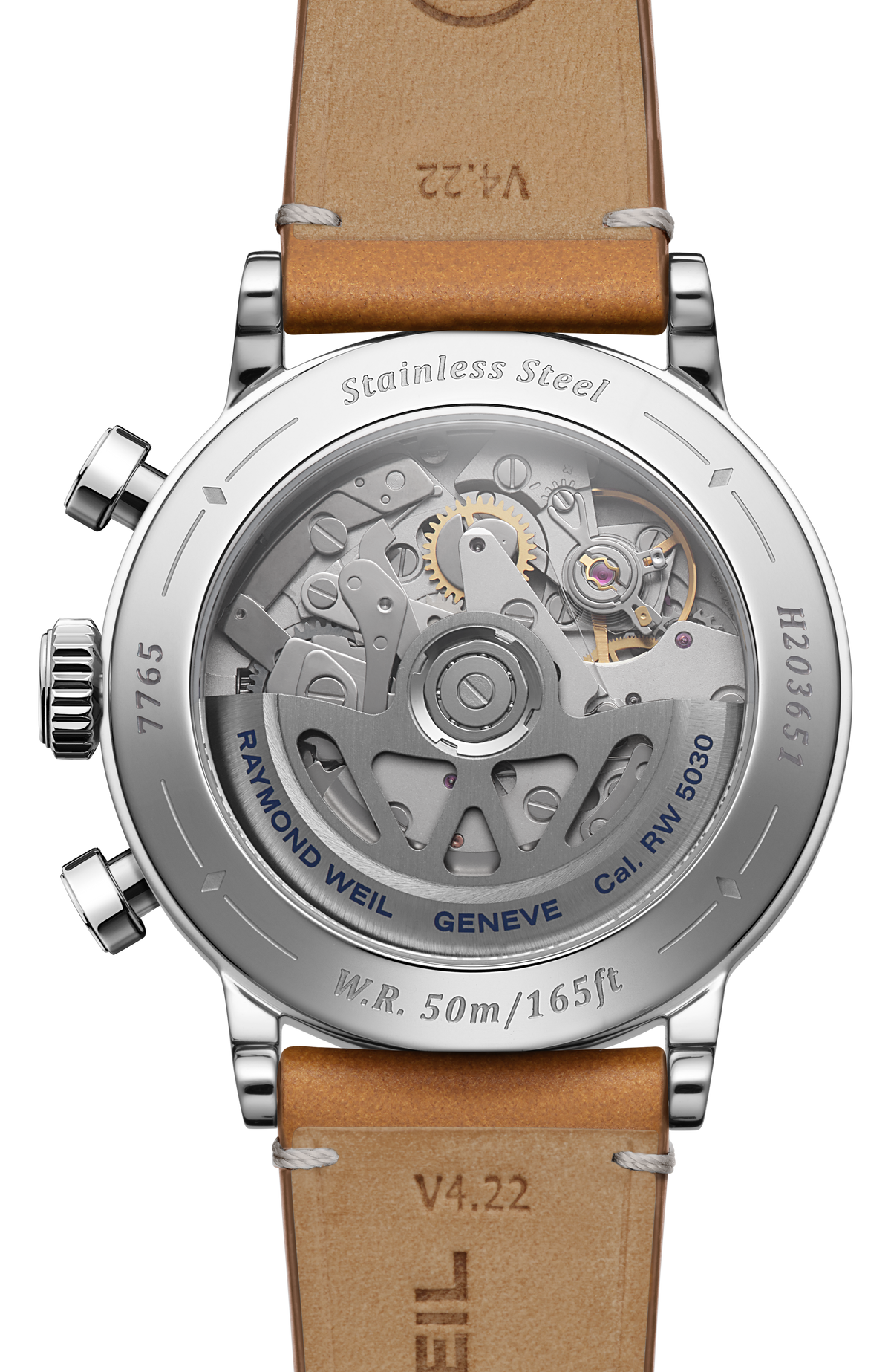 Raymond Weil simple Millesime Automatic Tri-Compax Chronograph Leather Strap Watch, 39 mm 7765-STC-60651