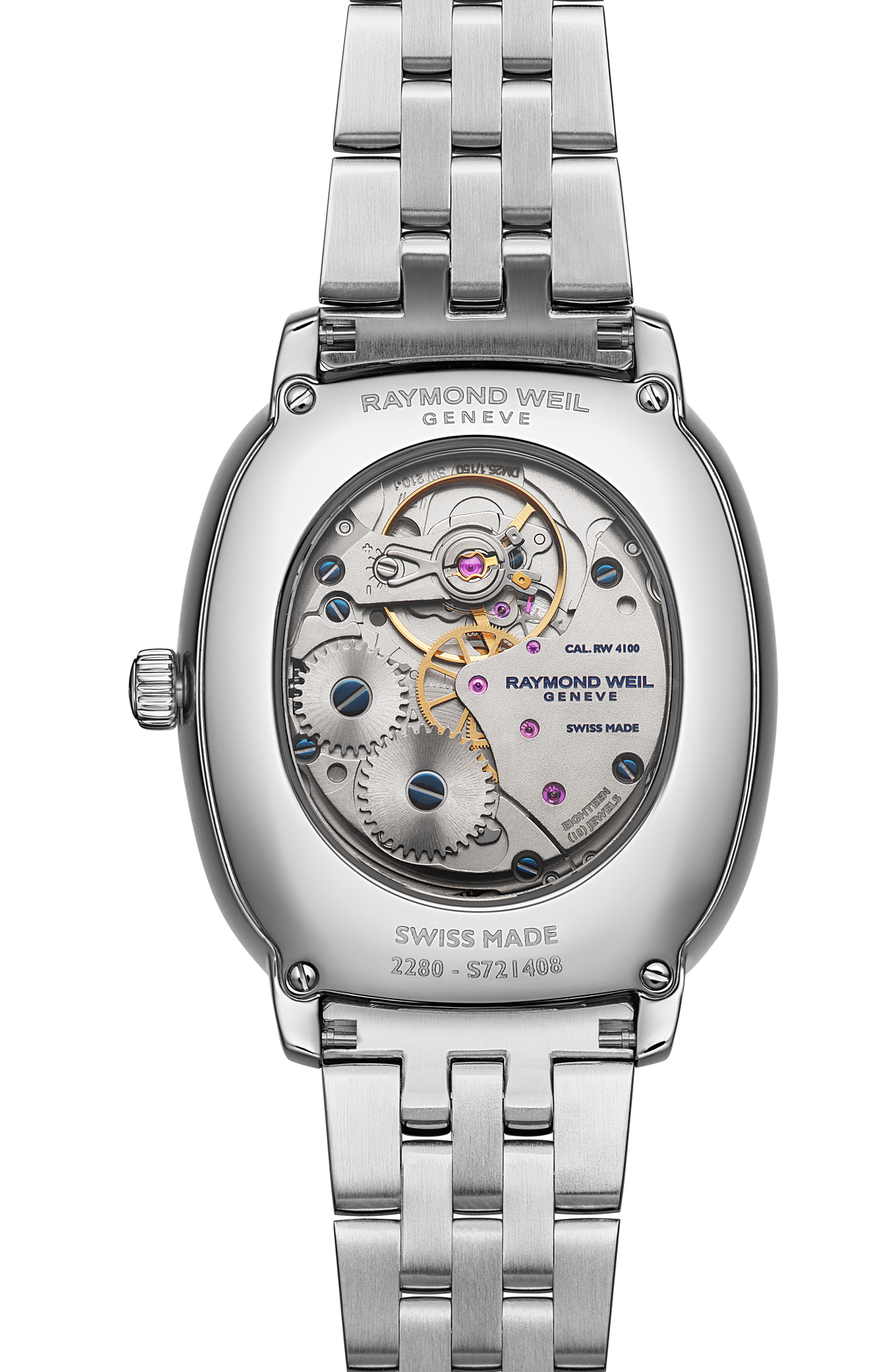 Raymond Weil simple Toccata Heritage Blue dial Mechanical Bracelet Watch, 33 x 38 mm 2280-ST-50001
