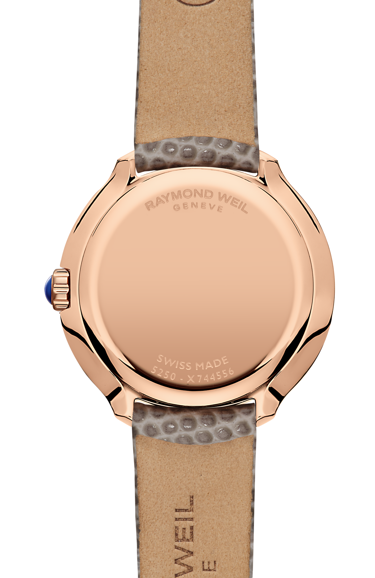 Raymond Weil simple Toccata Ladies Heritage Rose Gold PVD Silver Dial Leather Quartz Watch, 28 mm 5250-PC5-64001