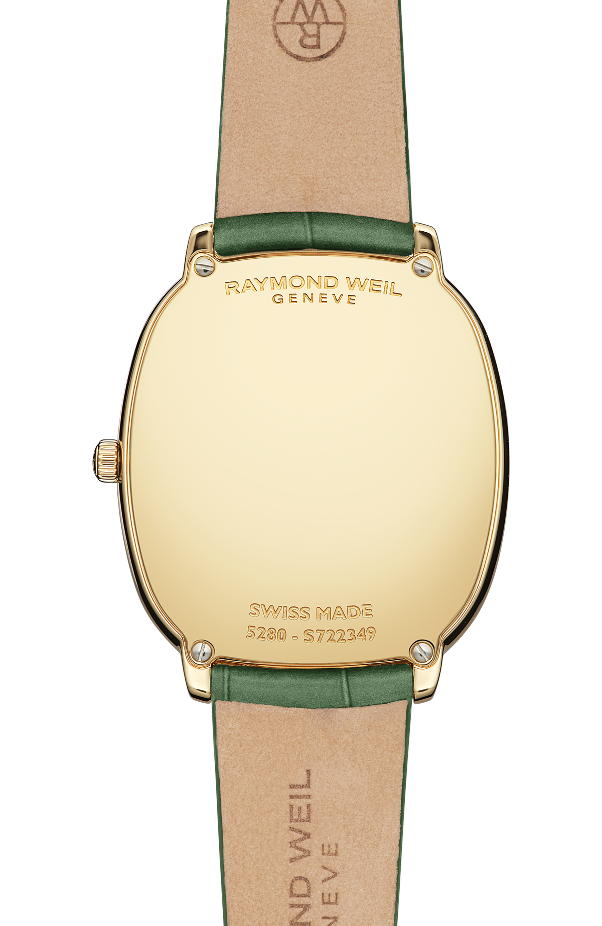 Raymond Weil simple Toccata Heritage Old Silver Dial Green Leather Strap Quartz Watch, 31 x 36 mm 5280-PC-64001