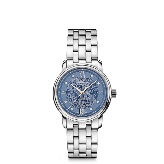 Montblanc Tradition Automatic Date 32 mm - Steel - Light blue - Montblanc® US MB131297