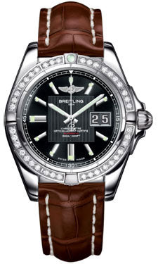 Breitling Galactic 41 Stainless Steel- Dia Bezel A49350LA/BA07 Croco-Gold-Deployant Men's Watch