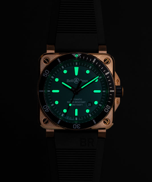 Bell & Ross Watch BR-03 Diver Black & Green Bronze BR0392-D-LT-BR/SRB