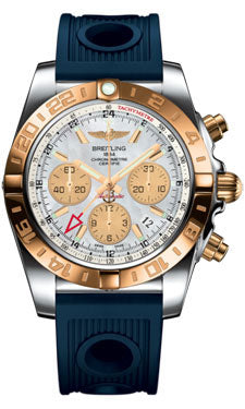 Breitling Chronomat 44 GMT CB042012/A739 Steel and Gold on Ocean-Racer-Blue-Folding Men's Watch