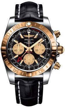 Breitling Chronomat 44 GMT CB042012/BB86 Steel and Gold on croco-black-deployant Men's Watch