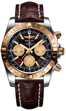 Breitling Chronomat 44 GMT CB042012/BB86 Steel and Gold on croco-brown-tang Men's Watch