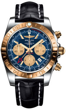 Breitling Chronomat 44 GMT CB042012/C858 Steel and Gold on croco-black-deployant Men's Watch
