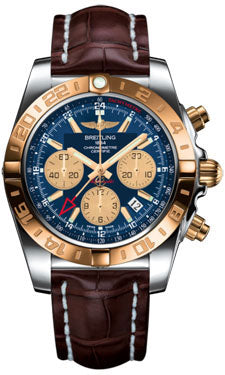 Breitling Chronomat 44 GMT CB042012/C858 Steel and Gold on croco-brown-deployant Men's Watch