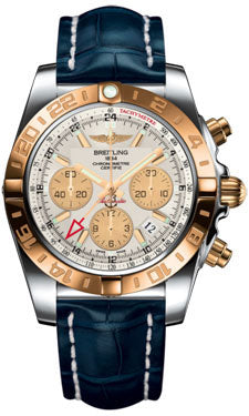 Breitling Chronomat 44 GMT CB042012/G75 Steel and Gold on croco-blue-deployant Men's Watch