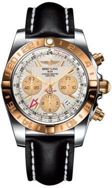 Breitling Chronomat 44 GMT CB042012/G755 Steel and Gold on leather-black-deployant Men's Watch