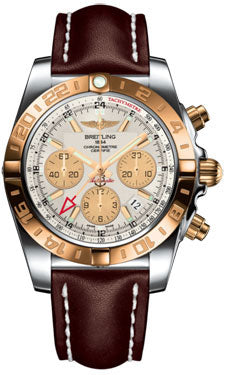 Breitling Chronomat 44 GMT CB042012/G755 Steel and Gold on leather-brown-deployant Men's Watch