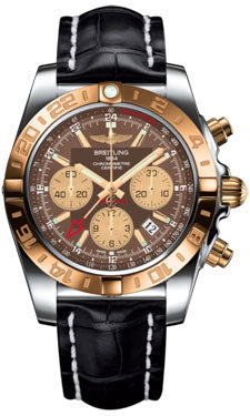 Breitling Chronomat 44 GMT CB042012/Q590 Steel and Gold on croco-black-tang Men's Watch