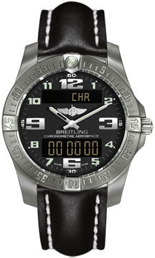 Breitling Aerospace Evo Leather Strap - Deployant Buckle E7936310/BC27-leather-black-deployant Men's Watch