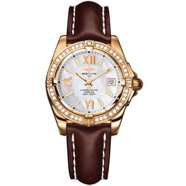 Breitling Cockpit Lady Rose Gold Diamonds H7135653/A658-leather-brown-tang