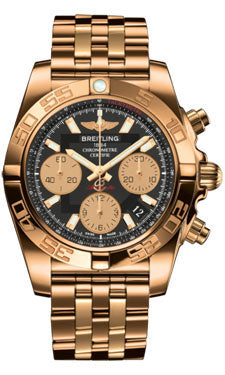 Breitling Chronomat 41 Rose Gold Polished Bezel - Pilot Bracelet HB014012/BA53-pilot-rose-gold Men's Watch
