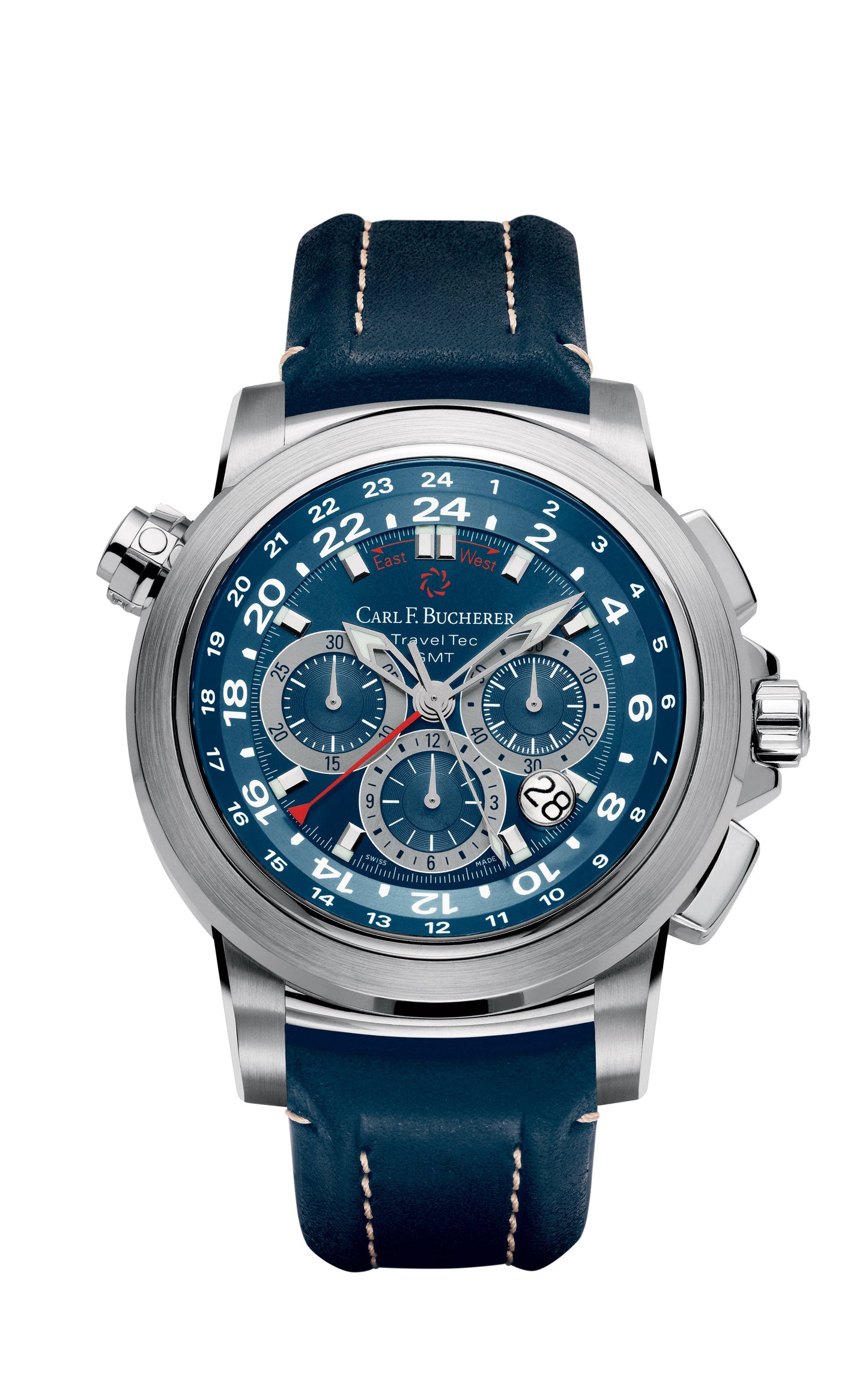 Carl F. Bucherer Patravi TravelTec GMT Stainless Steel On Strap Men's Watch 00.10620.08.53.01