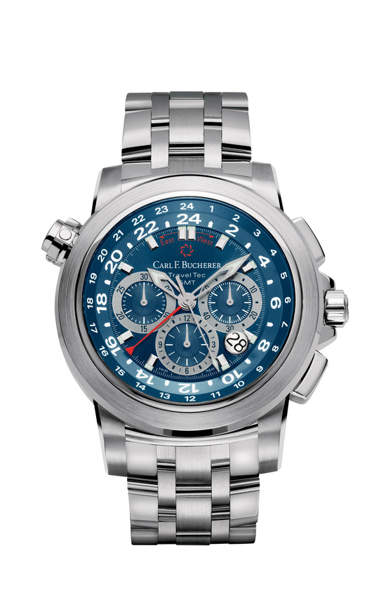 Carl F. Bucherer Patravi TravelTec GMT Stainless Steel On Bracelet Men's Watch 00.10620.08.53.21