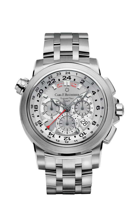 Carl F. Bucherer Patravi TravelTec GMT Stainless Steel On Bracelet Men's Watch 00.10620.08.63.21