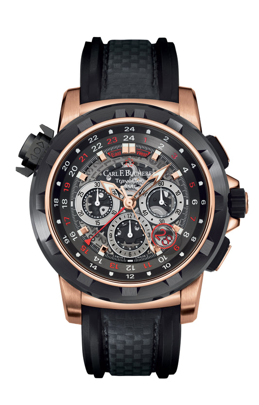 Carl F. Bucherer Patravi TravelTec FourX Limited Edition Skeleton 18kt Rose Gold Men's Watch 00.10620.22.93.01