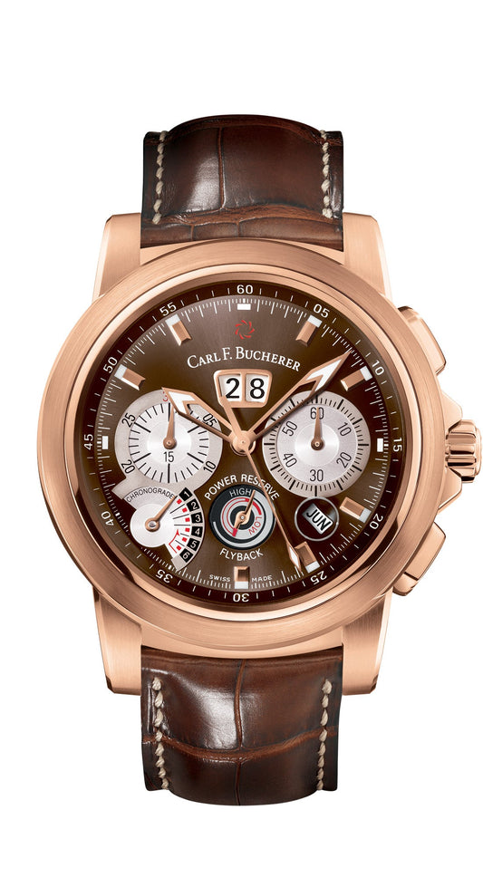 Carl F. Bucherer Patravi Chrono Grade 18kt Rose Gold Automatic On Strap Men's Watch 00.10623.03.93.01