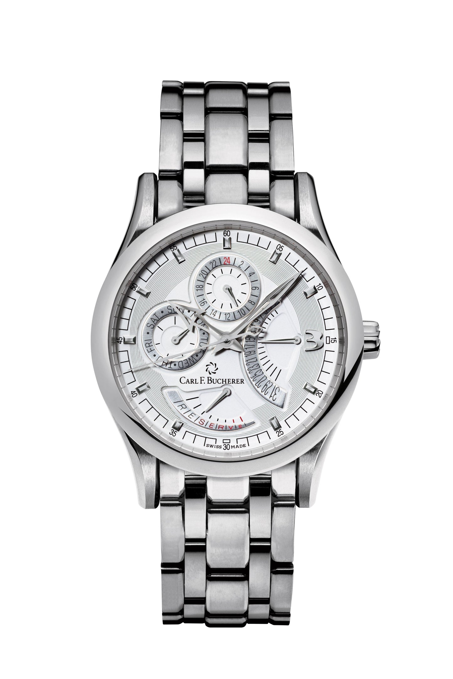 Carl F. Bucherer Manero RetroGrade Stainless Steel On Bracelet Men's Watch 00.10901.08.26.21