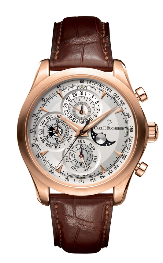 Carl F. Bucherer Manero Chrono Perpetual Limited Edition 18kt Rose Gold On Strap Men's Watch 00.10906.03.13.01