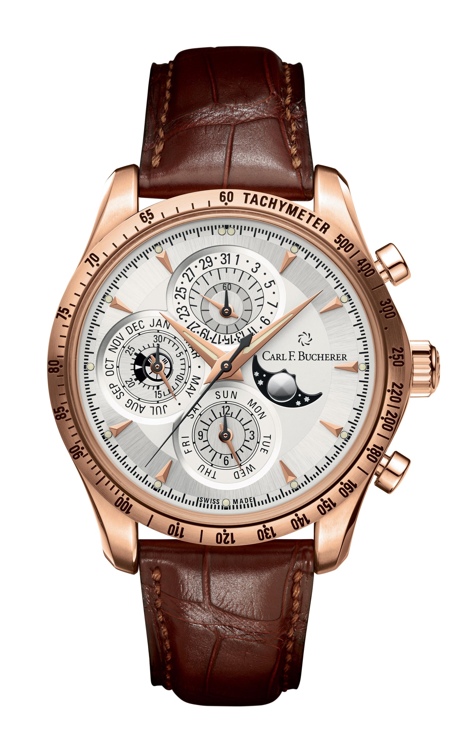 Carl F. Bucherer Manero Chronoperpetual Limited Edition 18kt Rose Gold On Strap Men's Watch 00.10907.03.13.01