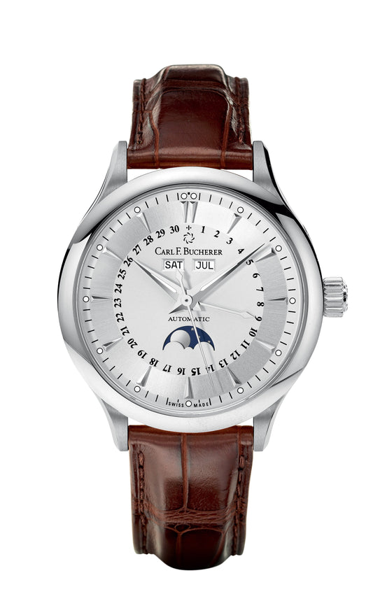 Carl F. Bucherer Manero MoonPhase 18kt White Gold On Strap Men's Watch 00.10909.02.13.01