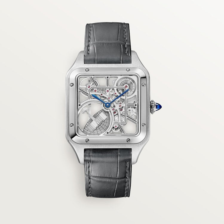 Cartier Santos-Dumont skeleton watch equipped with a micro-rotor WHSA0032