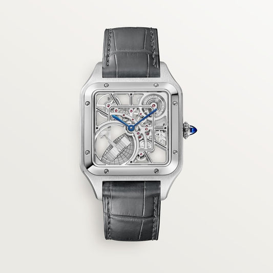 Cartier Santos-Dumont skeleton watch equipped with a micro-rotor WHSA0032