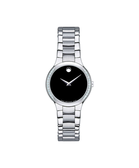 Movado Women's Serio 26mm SS Diamond Bezel On Bracelet 0606385