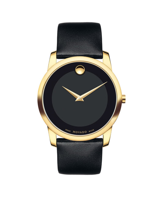 Movado Men's Museum Classic 40mm Yellow Gold Plated On Strap 0606876